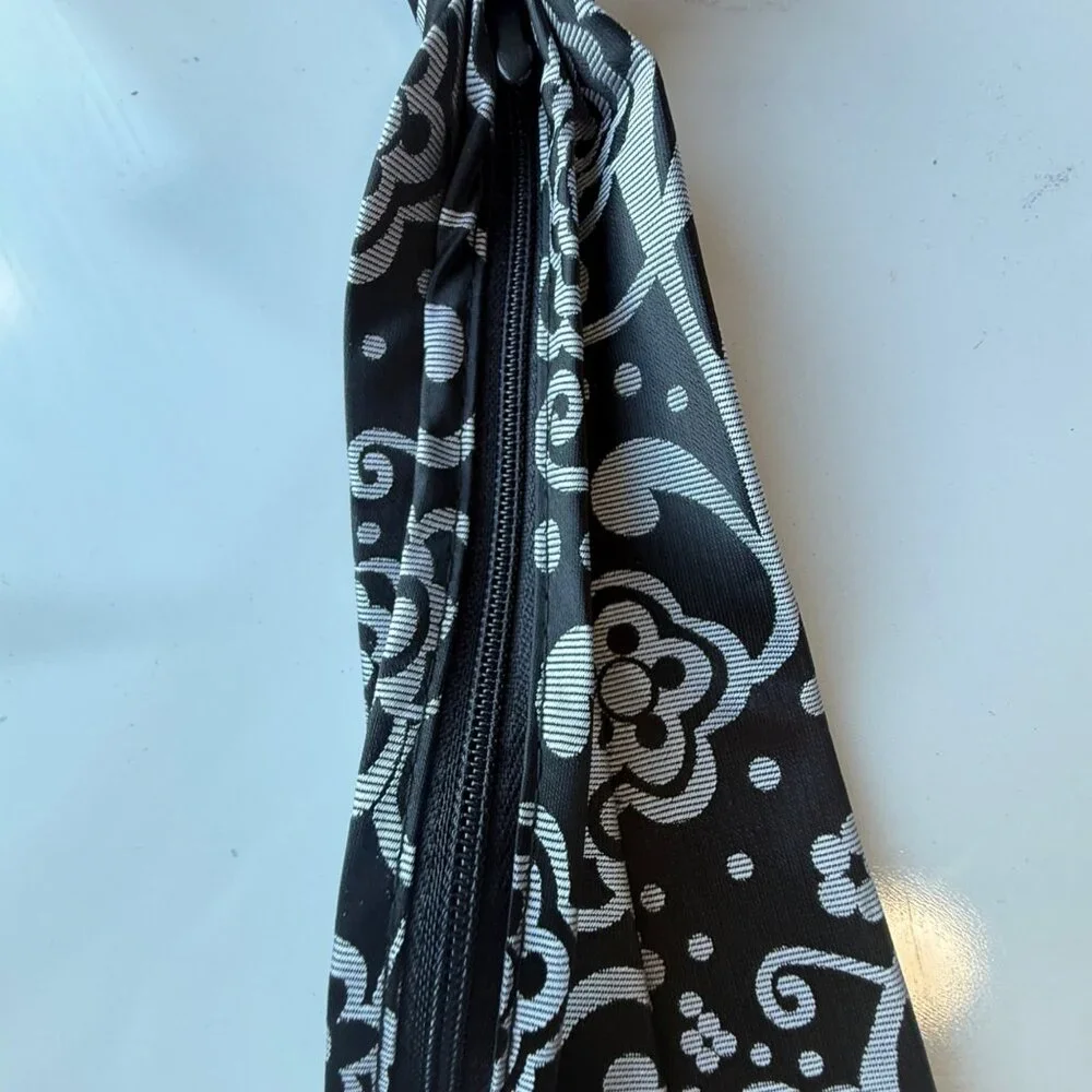 Littlest Prince Couture Tie 20 Inch Black & White Floral Pre-Tied Adjustable